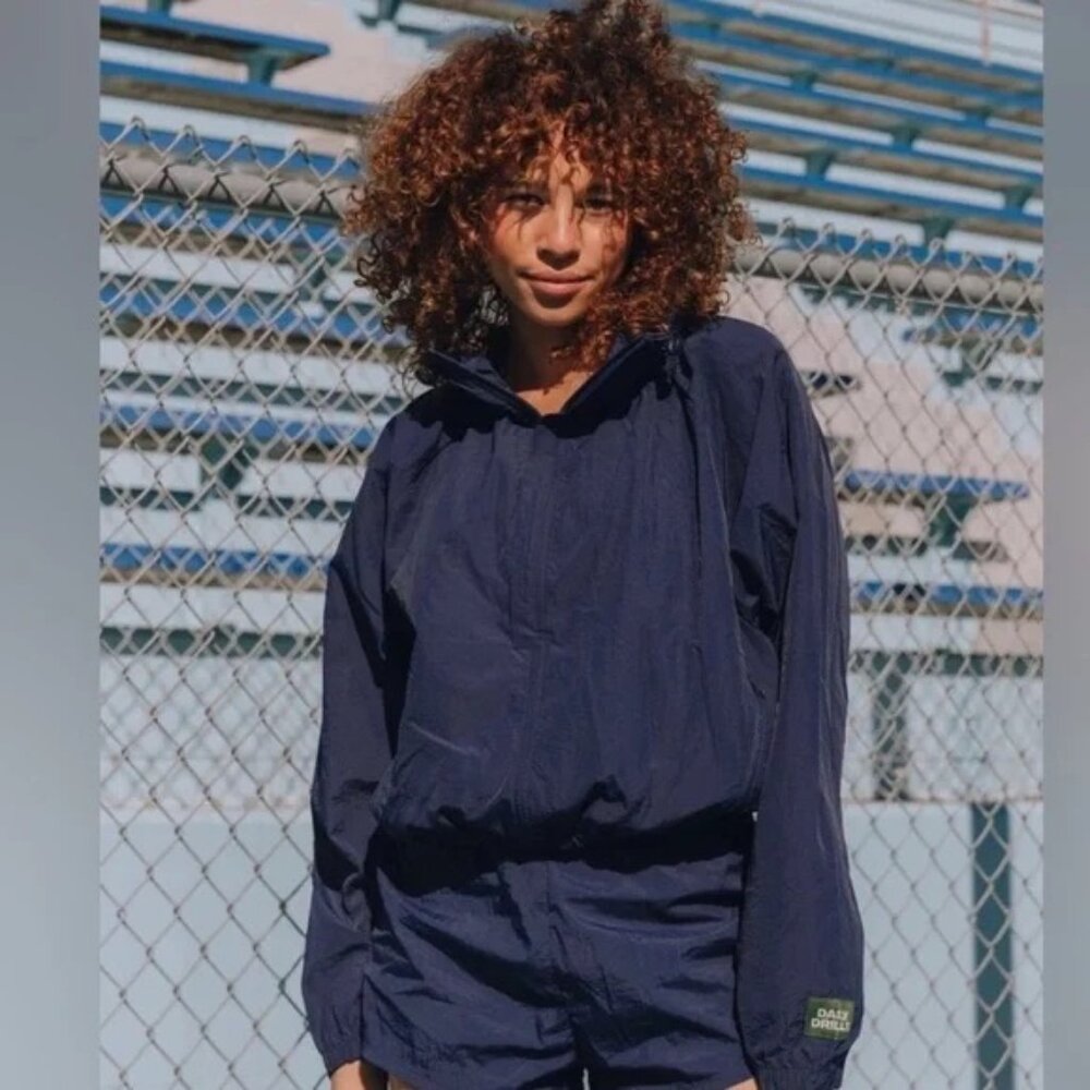 Daily Drills Nylon Zip Up Rain Coat